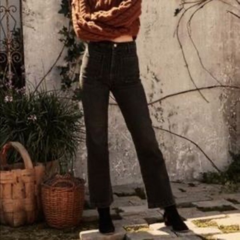 Dôen Maritime Sailor High Rise Jeans in Washed Out Black in Size 26